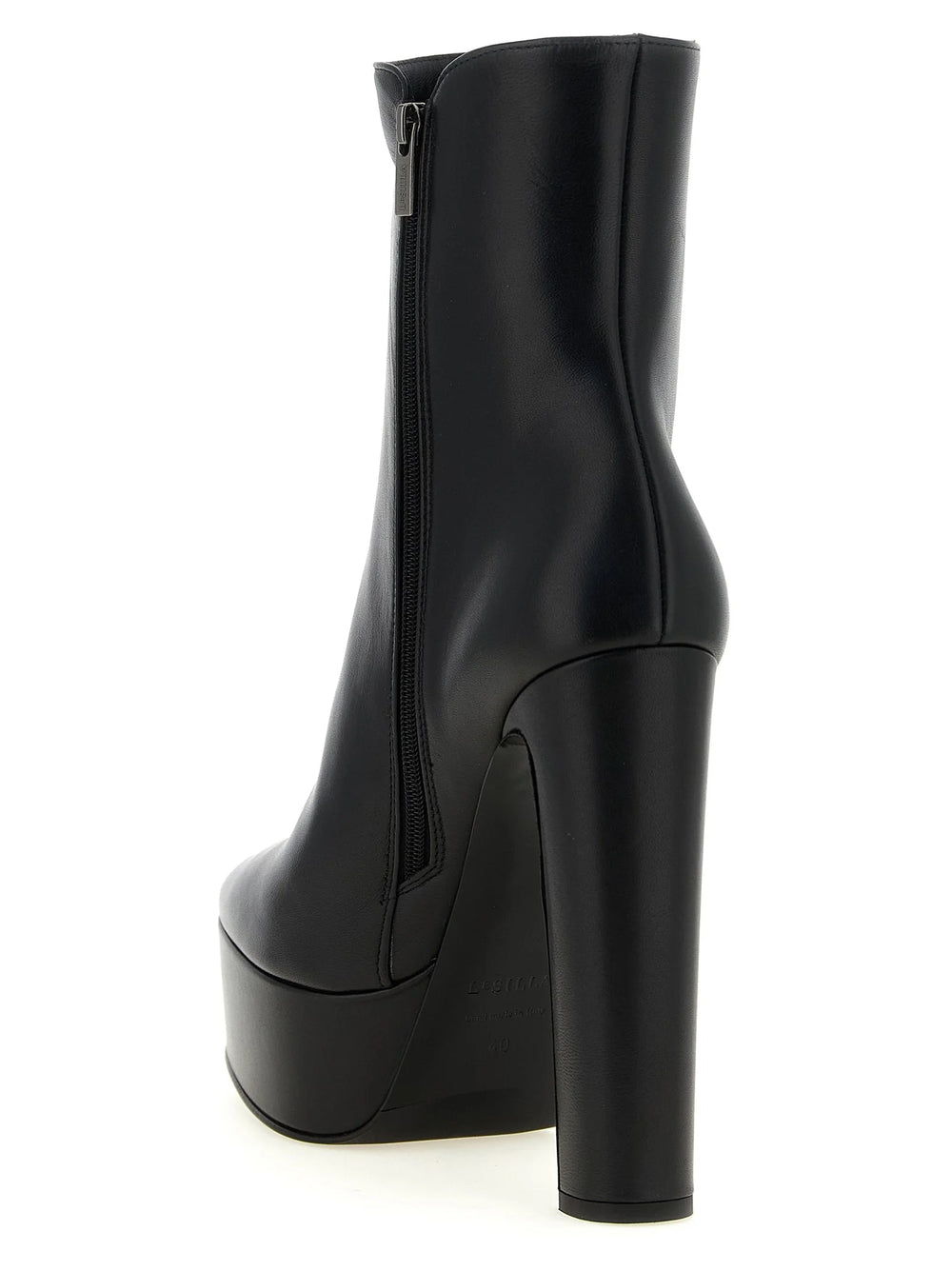 LE SILLA Black Lamb Leather Ankle Boots