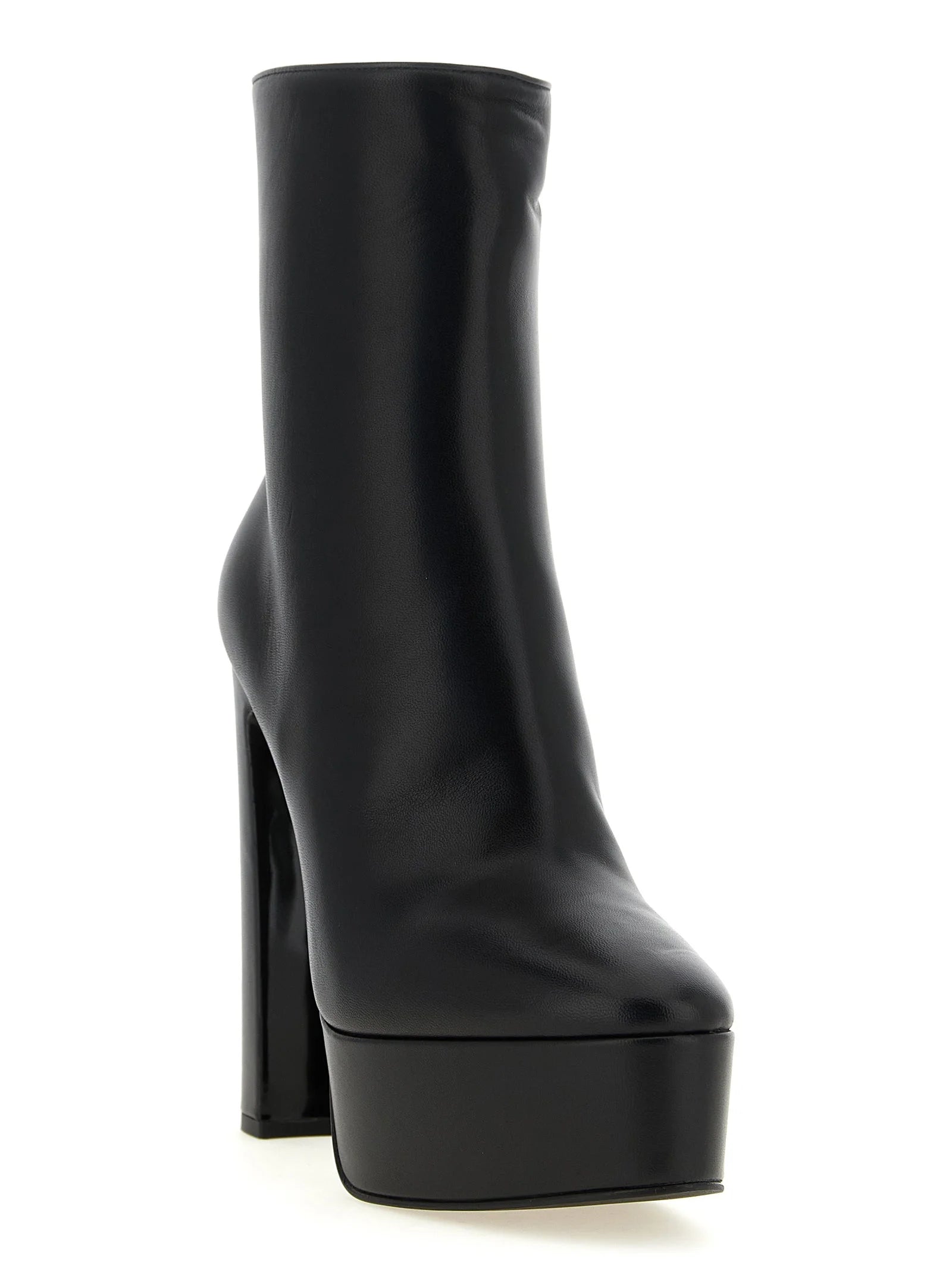 LE SILLA Black Lamb Leather Ankle Boots - EU37/US7