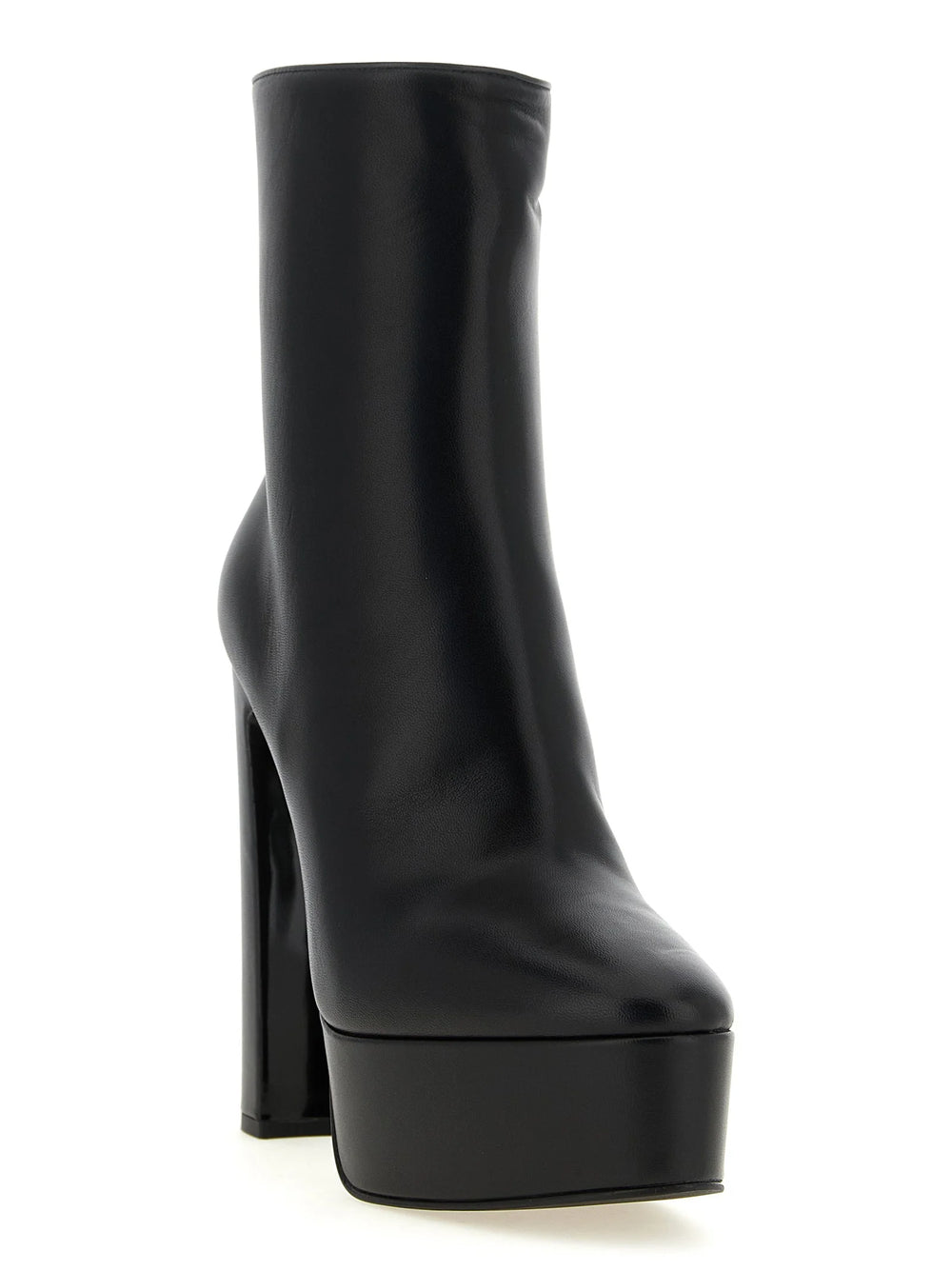 LE SILLA Black Lamb Leather Ankle Boots - EU37/US7