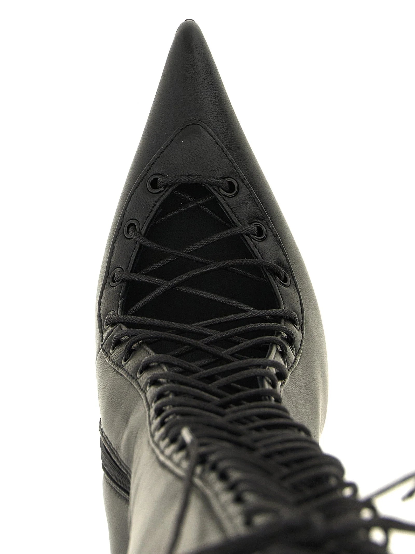 LE SILLA Black Lamb Leather Over The Knee