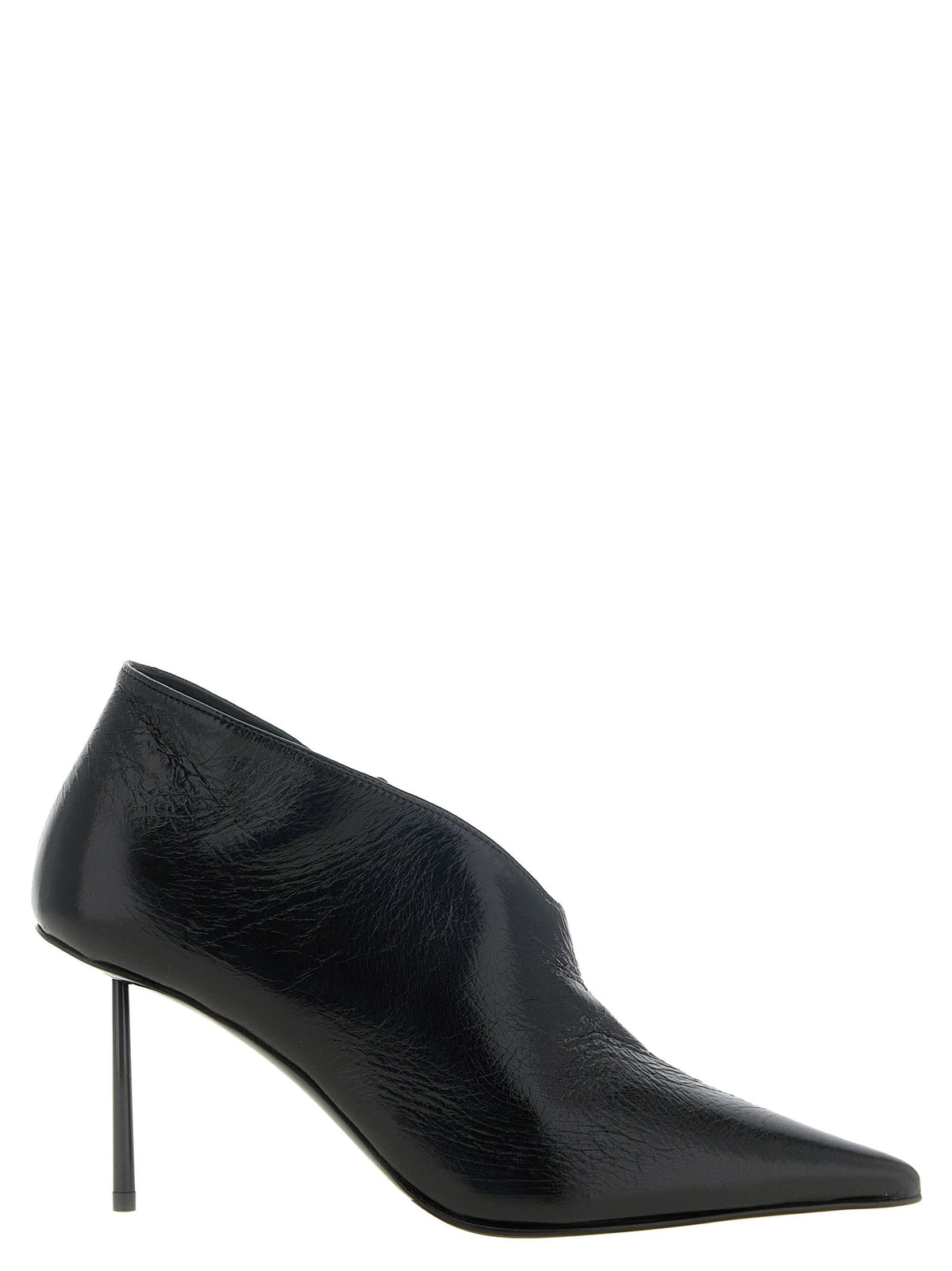 LE SILLA Black Nubuc Leather Ankle Boots