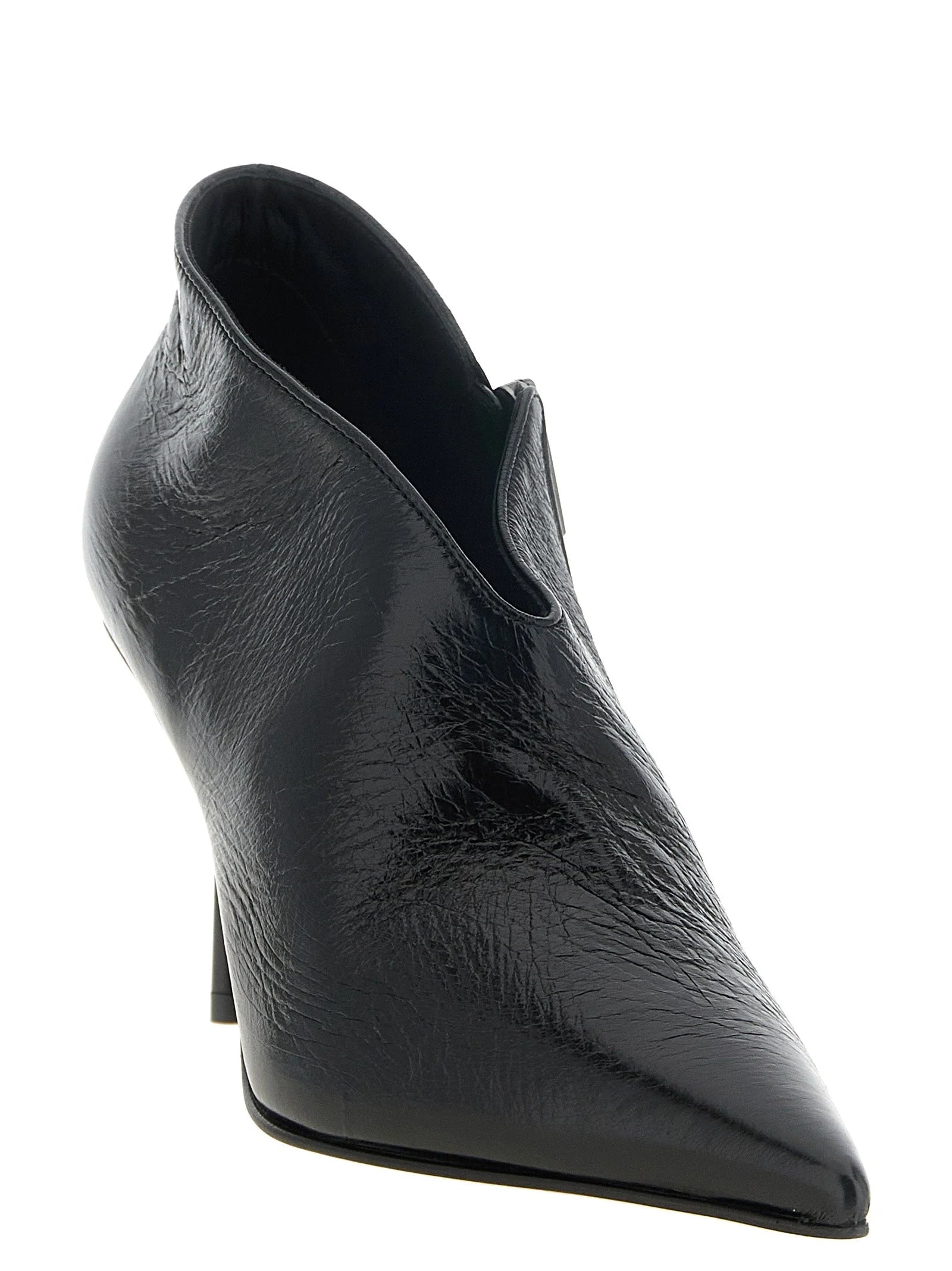 LE SILLA Black Nubuc Leather Ankle Boots
