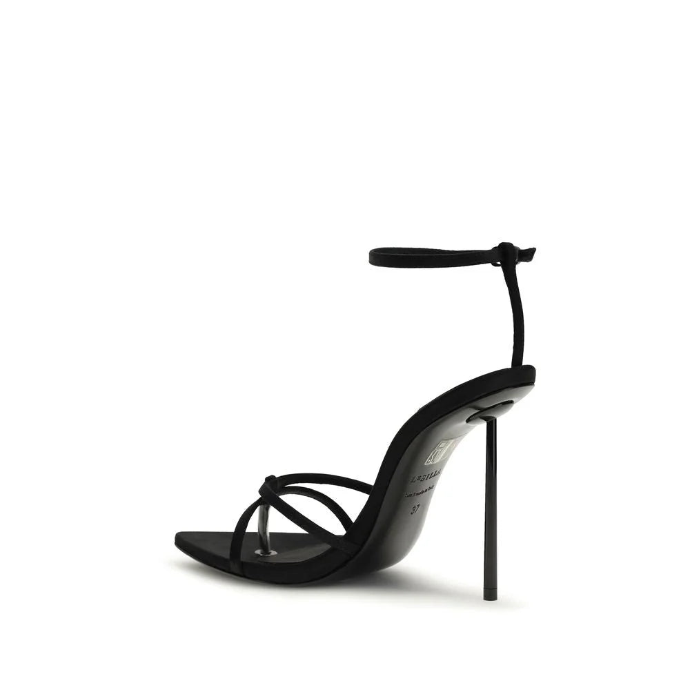 LE SILLA Μαύρα Σανδάλια με Υψηλό Ύψος Τακουνιού από Μετάξι