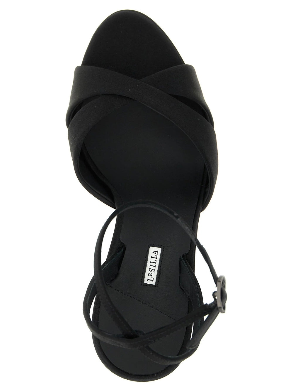 LE SILLA Black Viscose Stiletto Heel Sandals