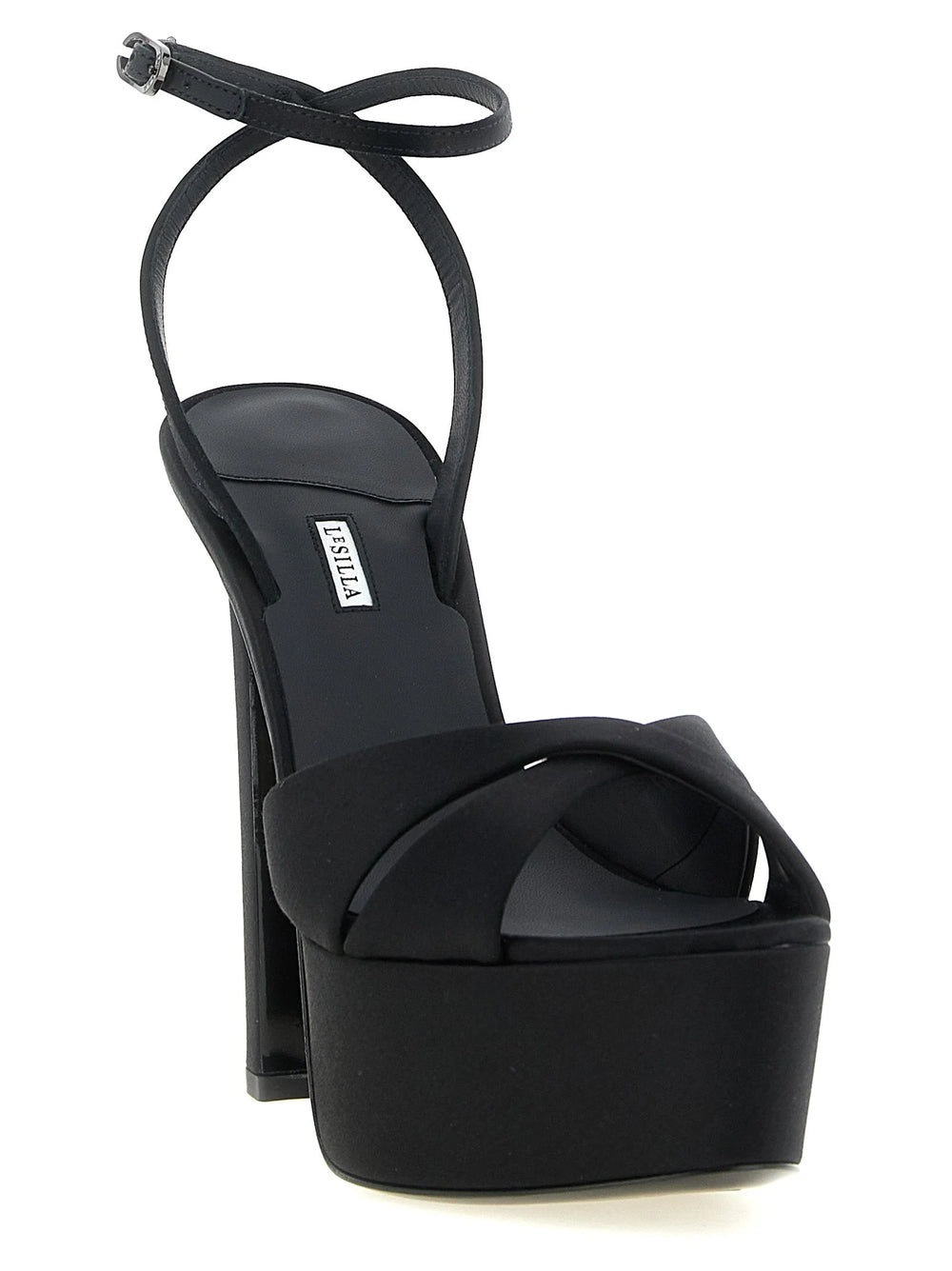 LE SILLA Zwarte Stiletto-sandalen van Viscose - EU40/US10