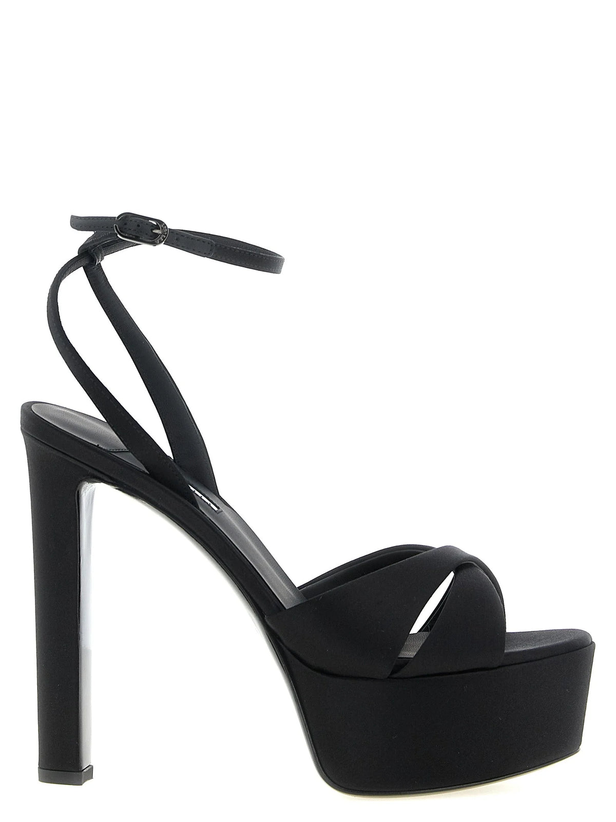 LE SILLA Zwarte Stiletto-sandalen van Viscose - EU40/US10