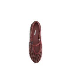 LE SILLA Bordeaux Calf Leather Bos Taurus Ballet Flats