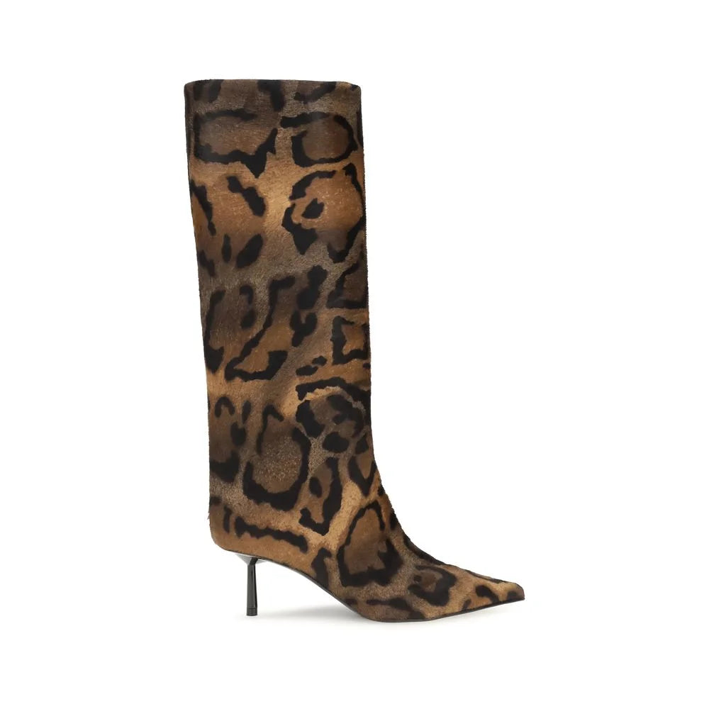 LE SILLA Brown Hair High Heel Boots