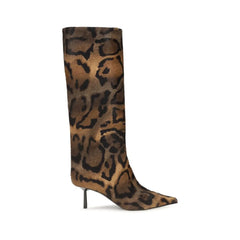LE SILLA Brown Hair High Heel Boots