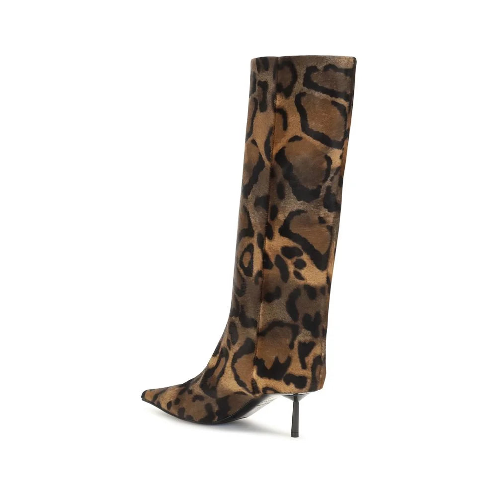 LE SILLA Brown Hair High Heel Boots