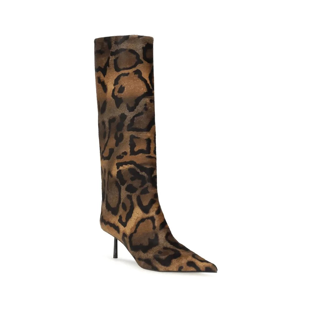 LE SILLA Brown Hair High Heel Boots