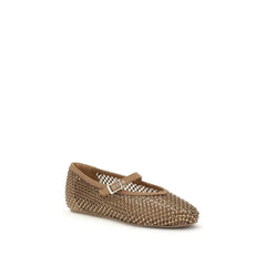 LE SILLA Brown Nylon Ballet Flats - EU39/US9