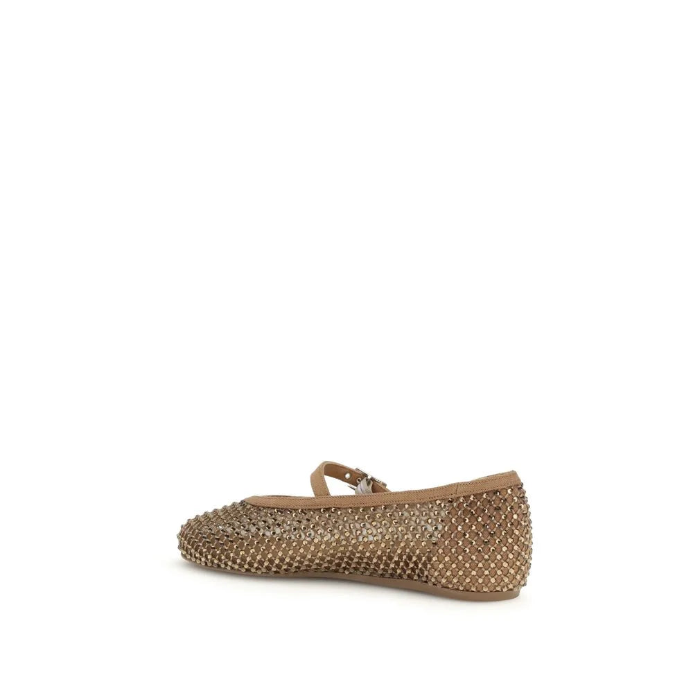 LE SILLA Brown Nylon Ballet Flats - EU39/US9