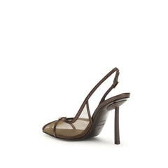 LE SILLA Brown Nylon Platform Pumps
