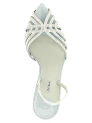 LE SILLA Gray Goatskin Stiletto Heel Sandals