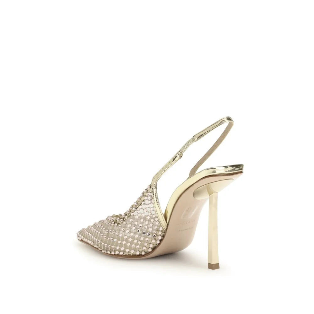 LE SILLA Silver Nylon Platform Pumps