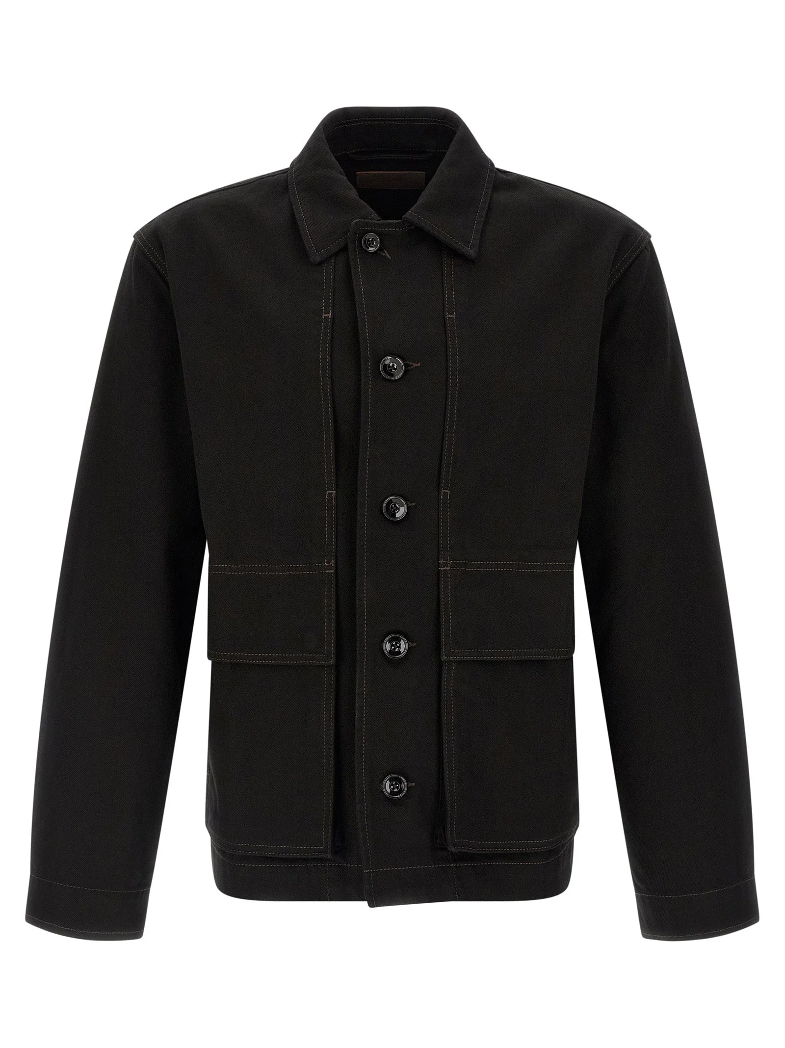 Lemaire Black Cotton Denim Jacket - XL