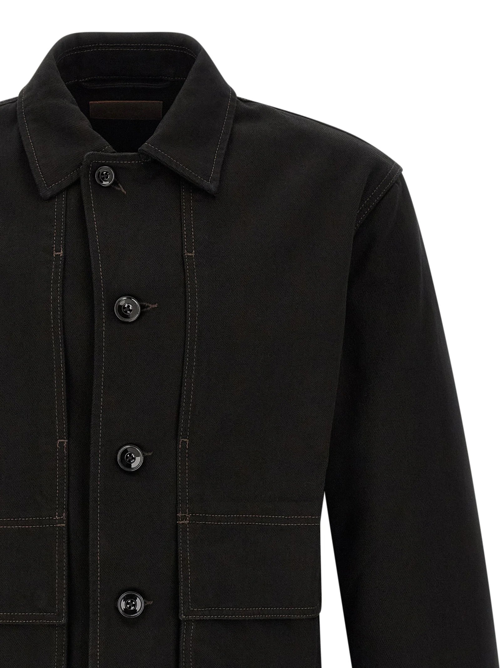 Lemaire Black Cotton Denim Jacket - XL