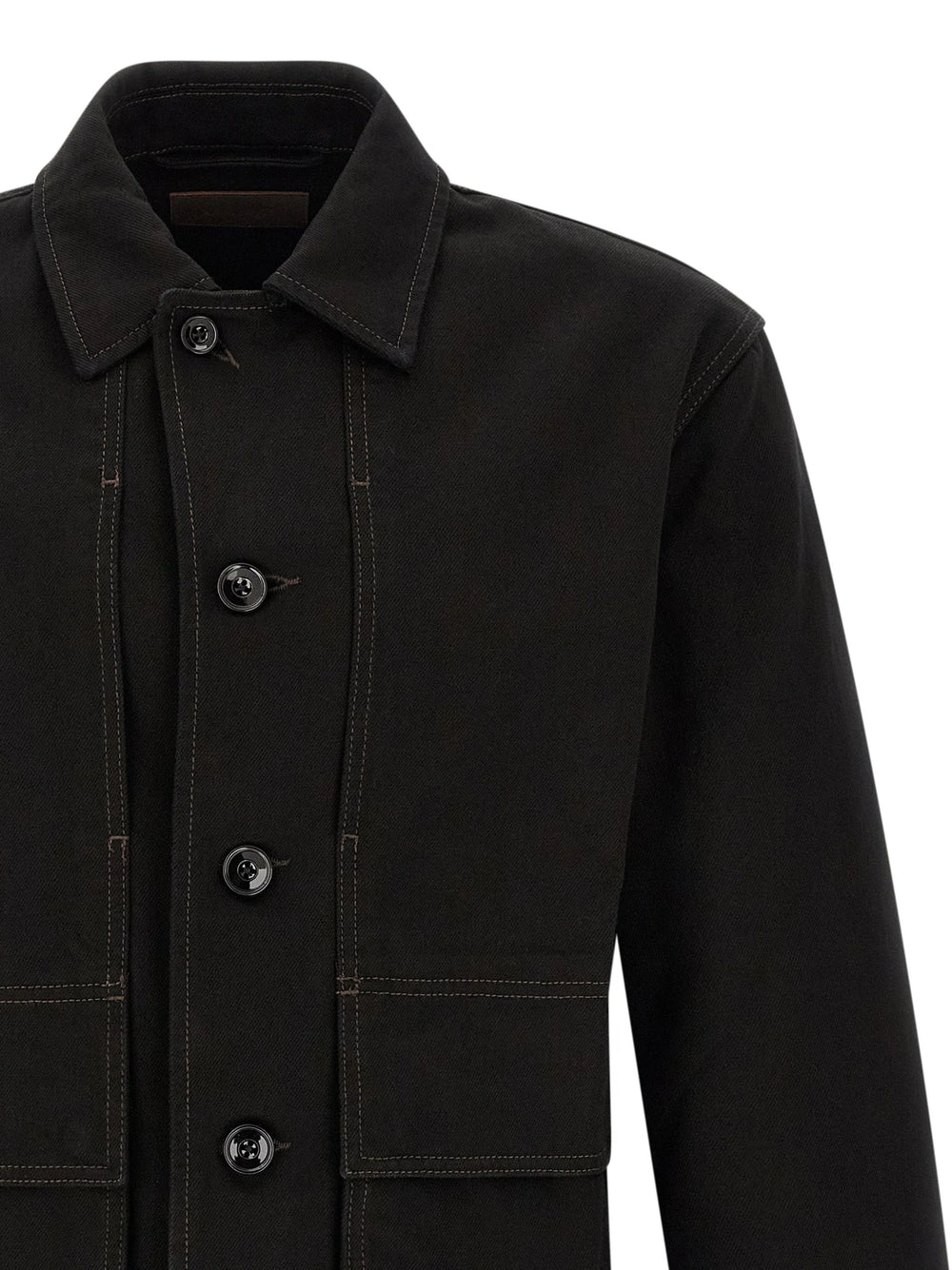 Lemaire Black Cotton Denim Jacket - XL