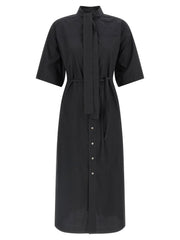 Lemaire Black Cotton Midi Dress