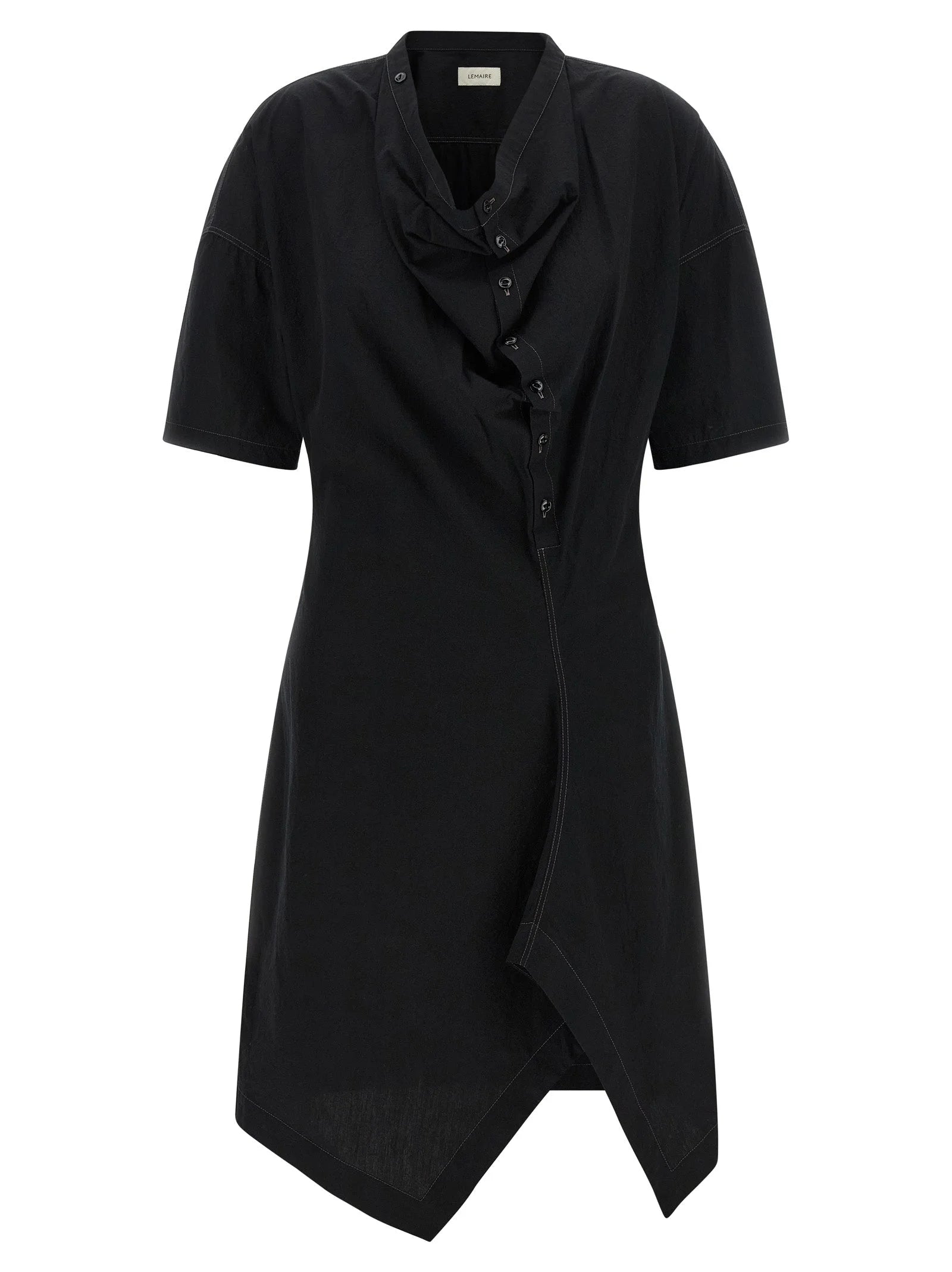 Lemaire Black Cotton Midi Dress