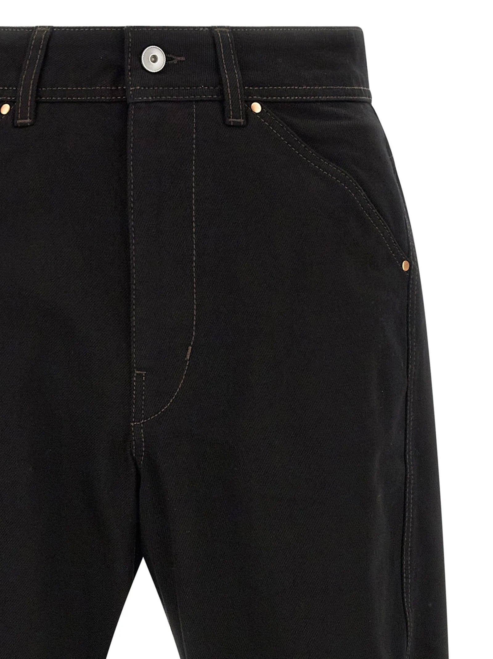 Lemaire Black Cotton Relaxed Fit Jeans