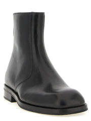 Lemaire Black Lamb Leather Ankle Boots