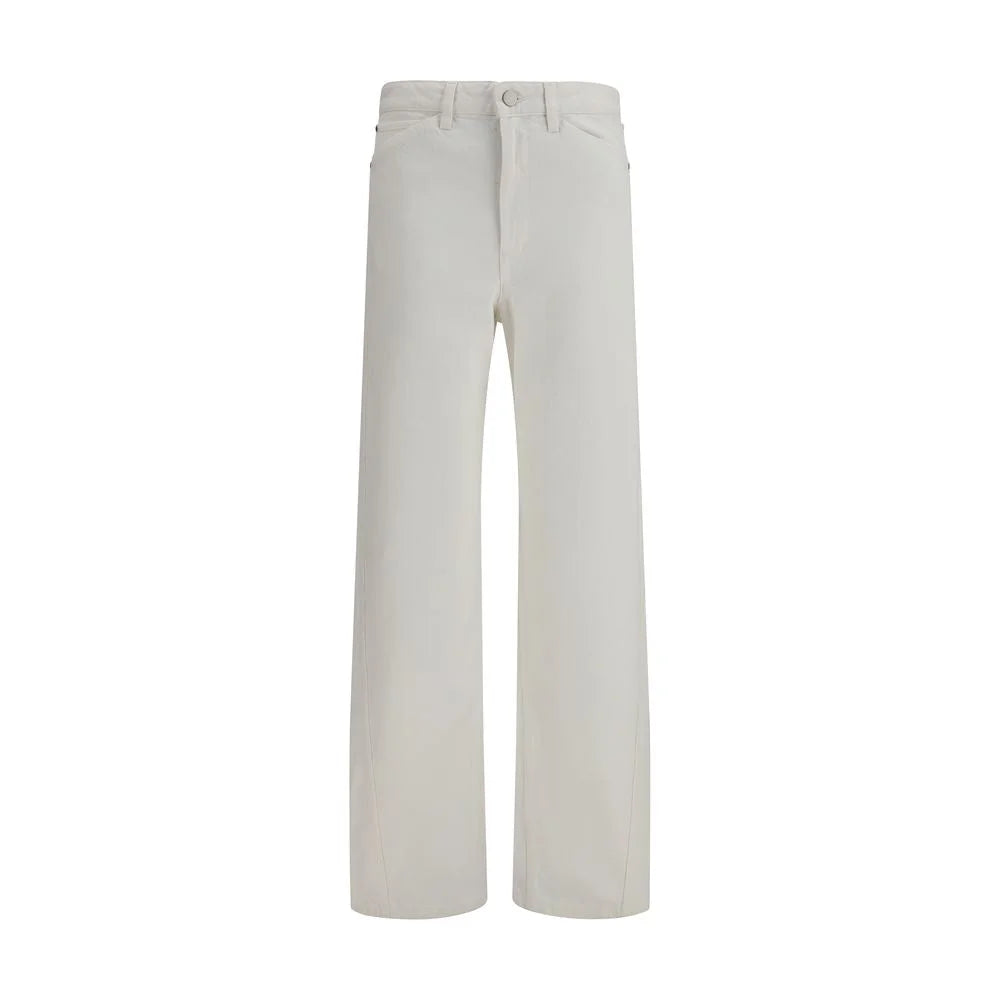 Lemaire White Cotton Casual Pants