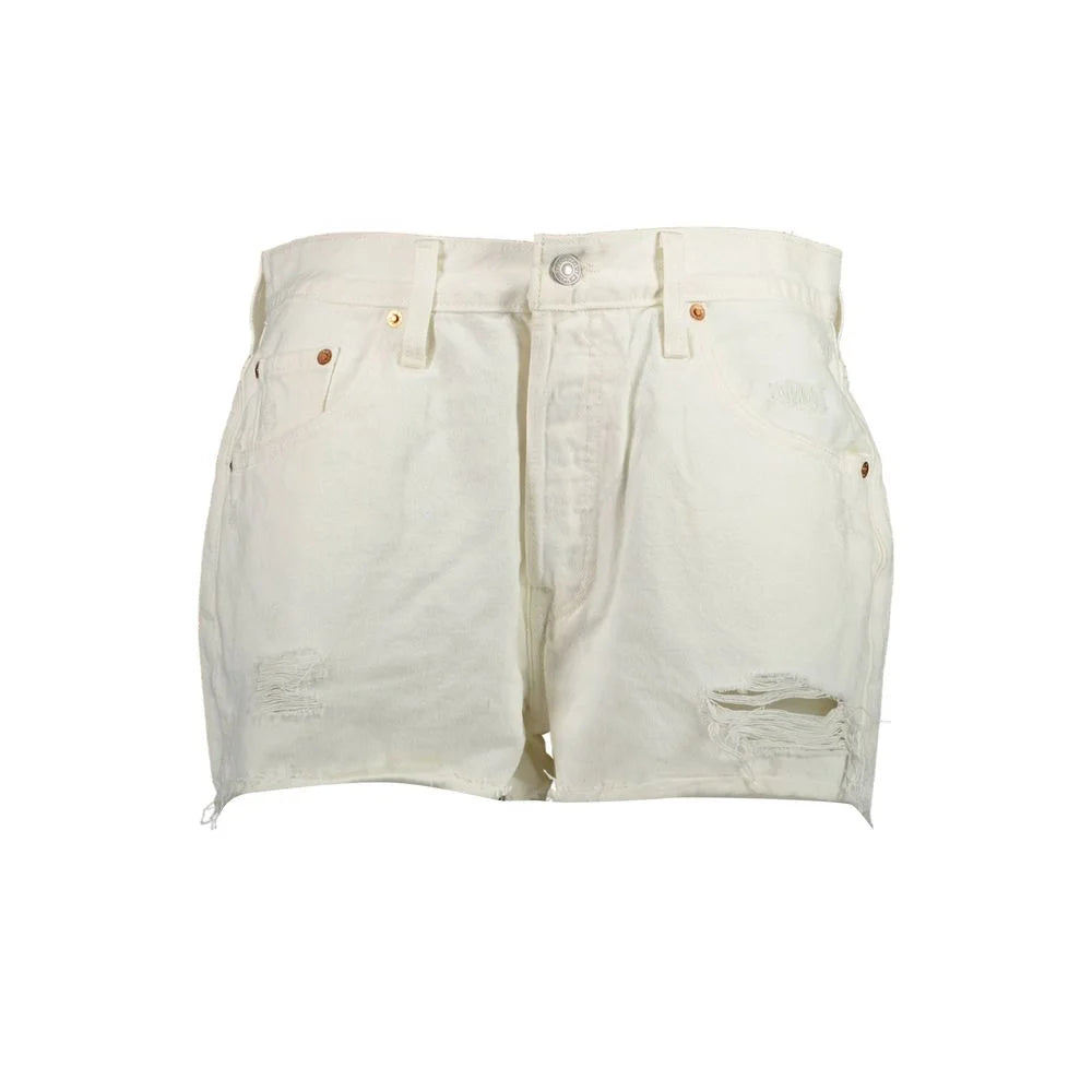 Levi’s White Cotton Women’s Jean - Denim Shorts