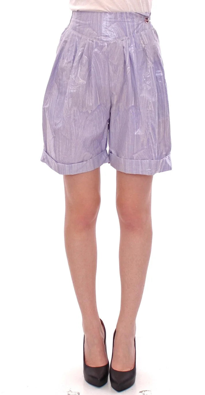 Licia Florio Purple Above-Knee Wrap Shorts - IT42|M - Shorts