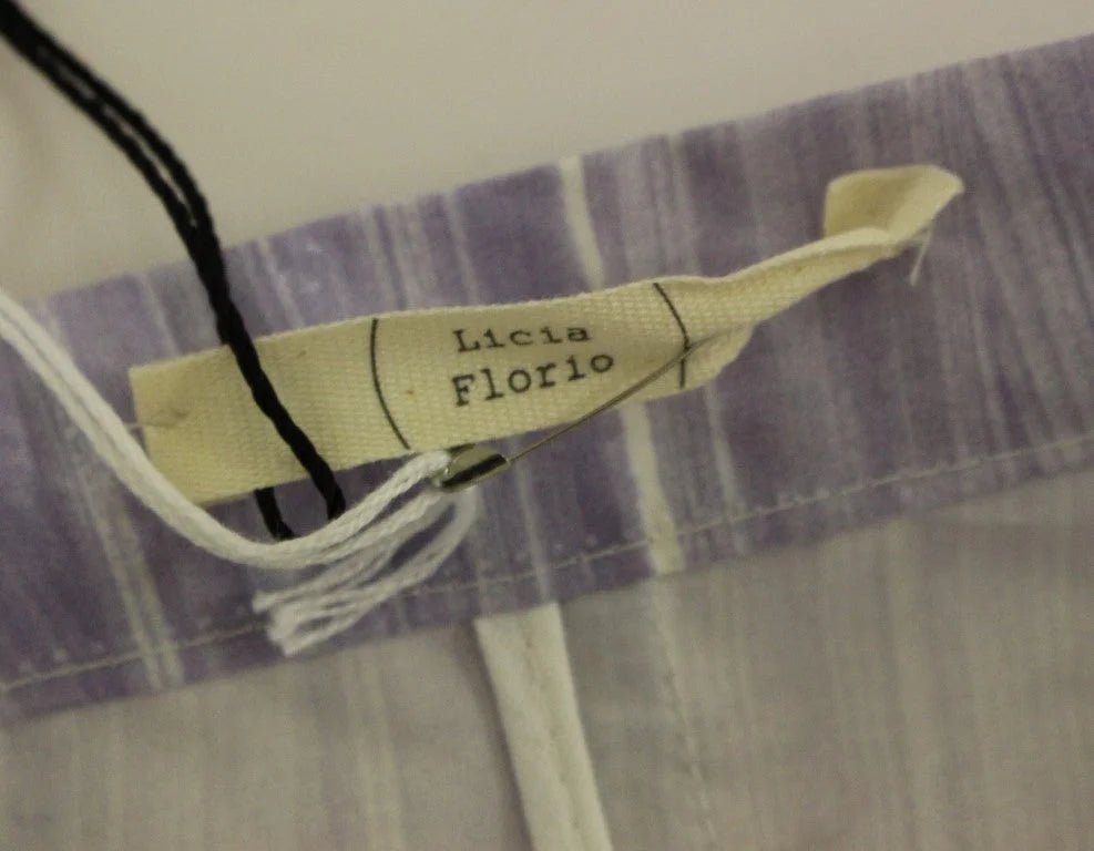 Licia Florio Purple Viscose Above-Knee Wrap Skirt - Skirts