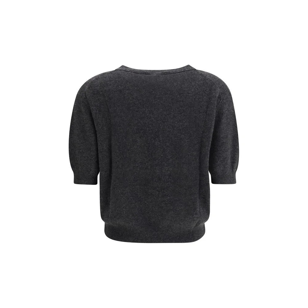 Lisa Yang Gray Fleece Wool T-Shirt