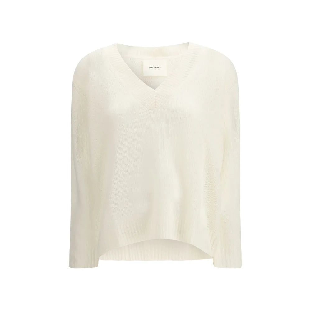 Lisa Yang White Cashmere Cashmere Sweater