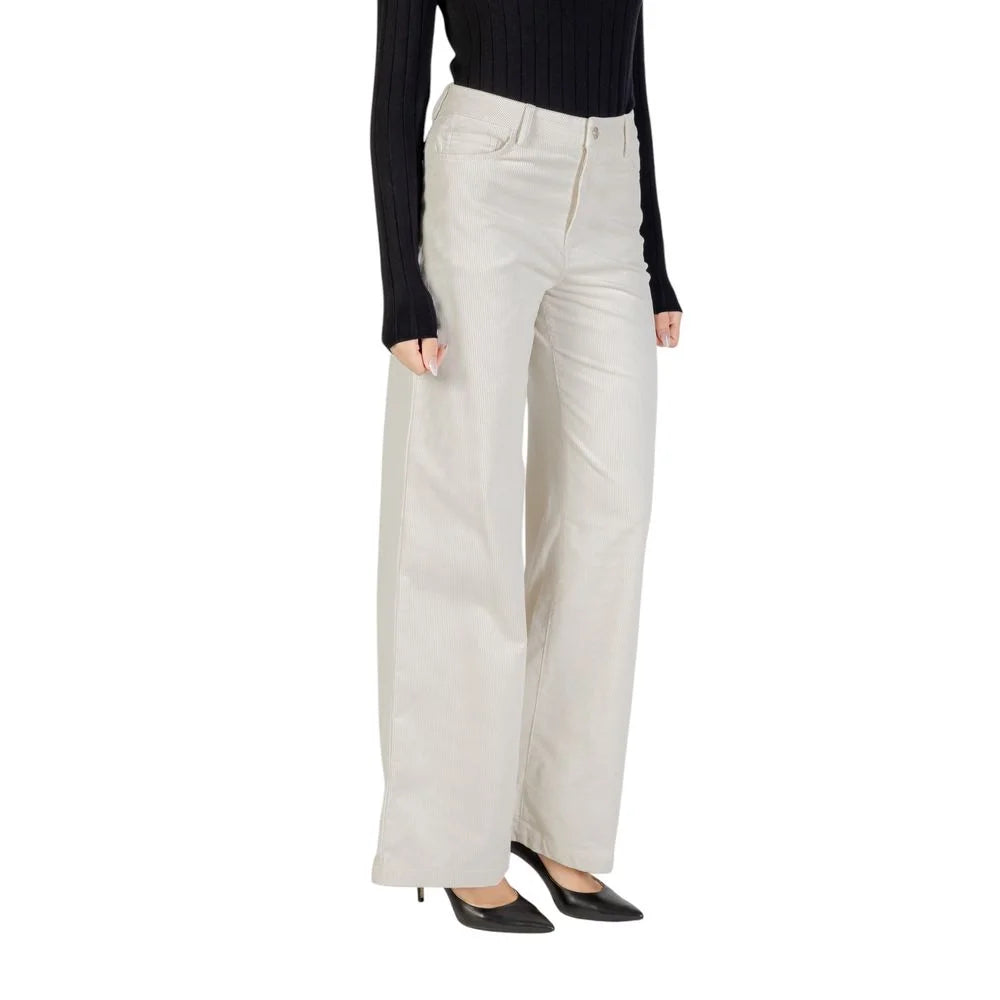 Liu Jo Beige Cotton Casual Pants - Trousers