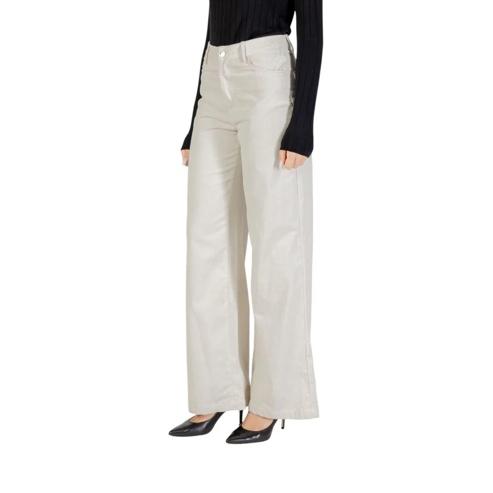 Liu Jo Beige Cotton Casual Pants - Trousers