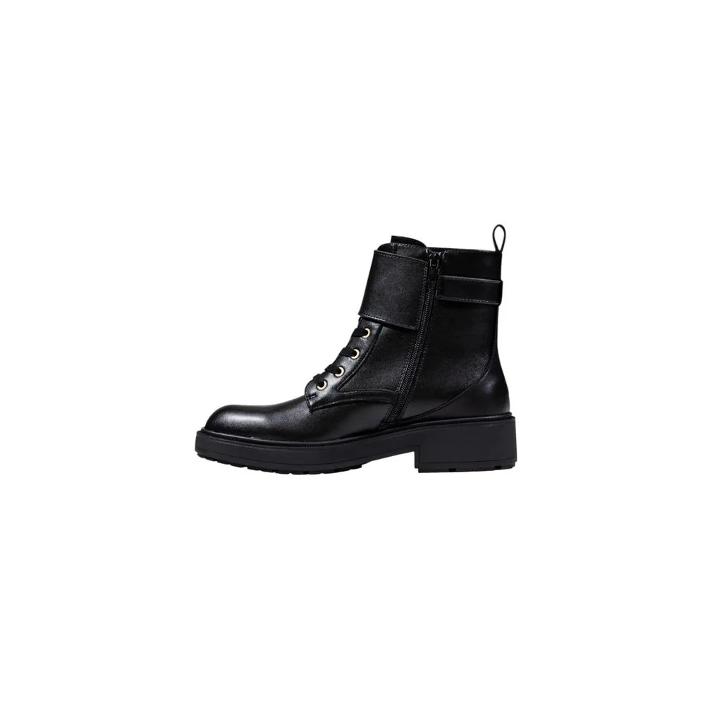 Liu Jo Bottines Noires en Cuir Synthétique à Lacets - Bottines