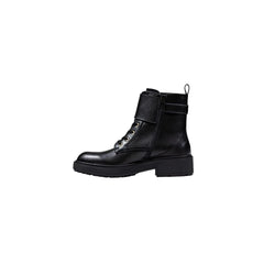 Liu Jo Bottines Noires en Cuir Synthétique à Lacets - Bottines