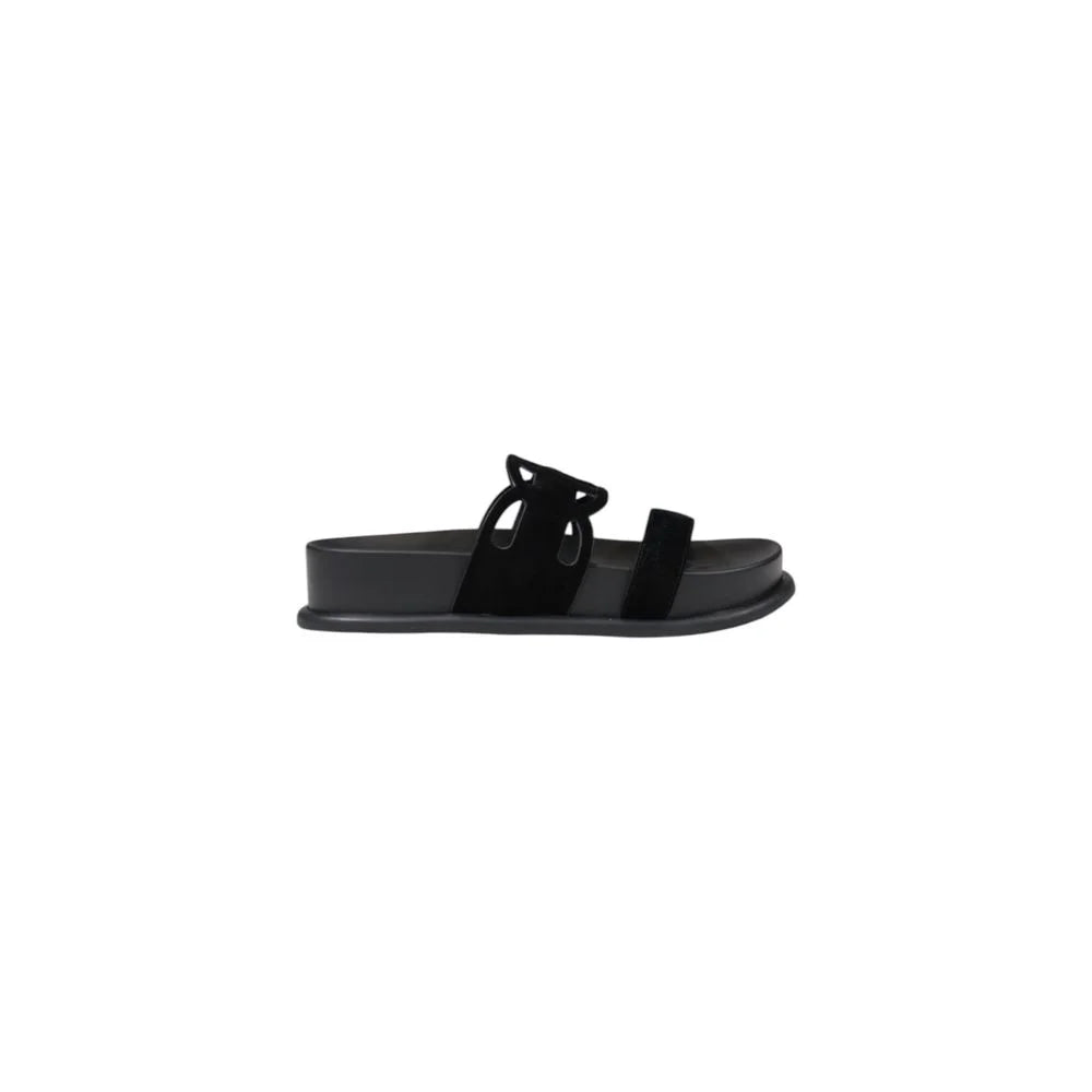 Liu Jo Black Leather Sandal - EU38/US8 - Sandals