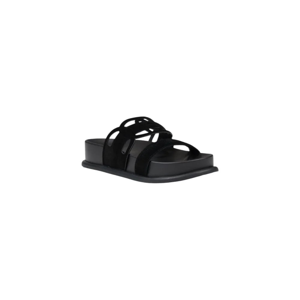 Liu Jo Black Leather Sandal - EU38/US8 - Sandals