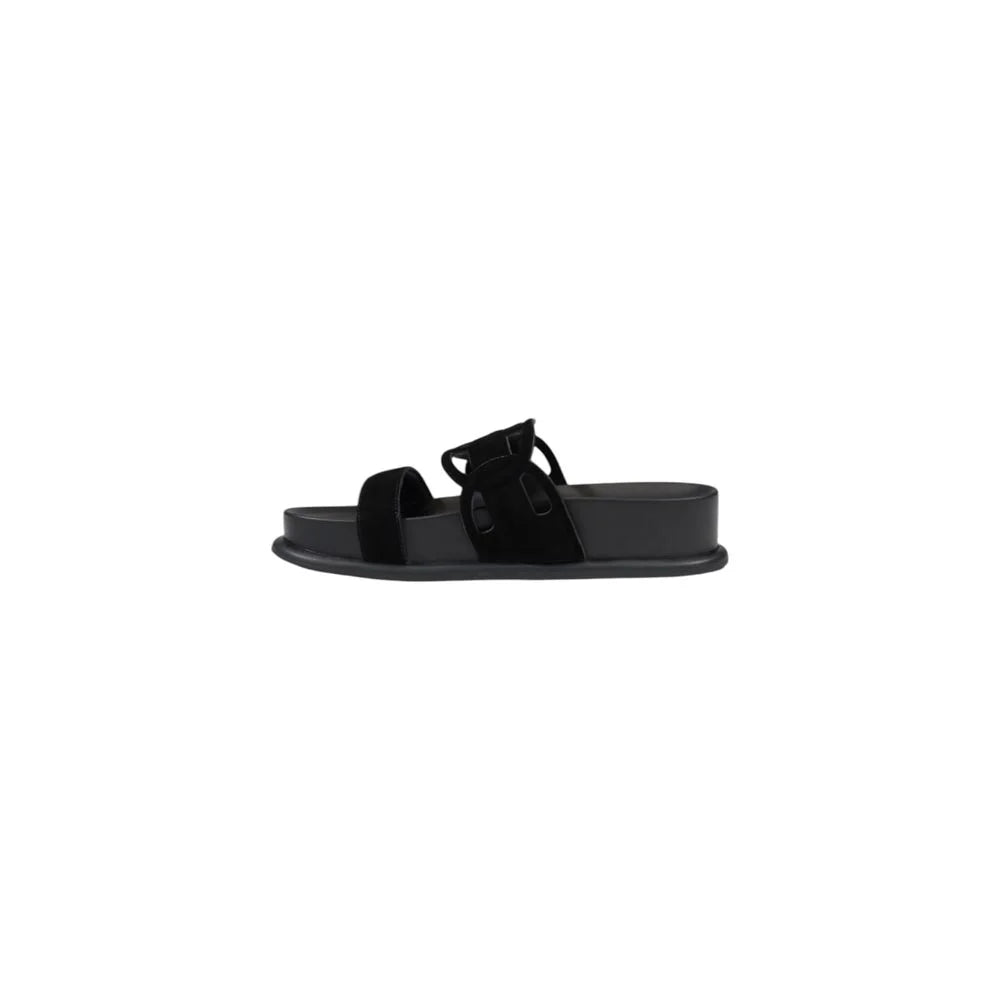 Liu Jo Black Leather Sandal - EU38/US8 - Sandals