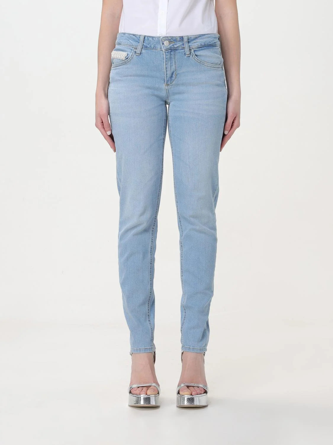 Liu Jo Blue Cotton Straight-Leg Jeans - W29