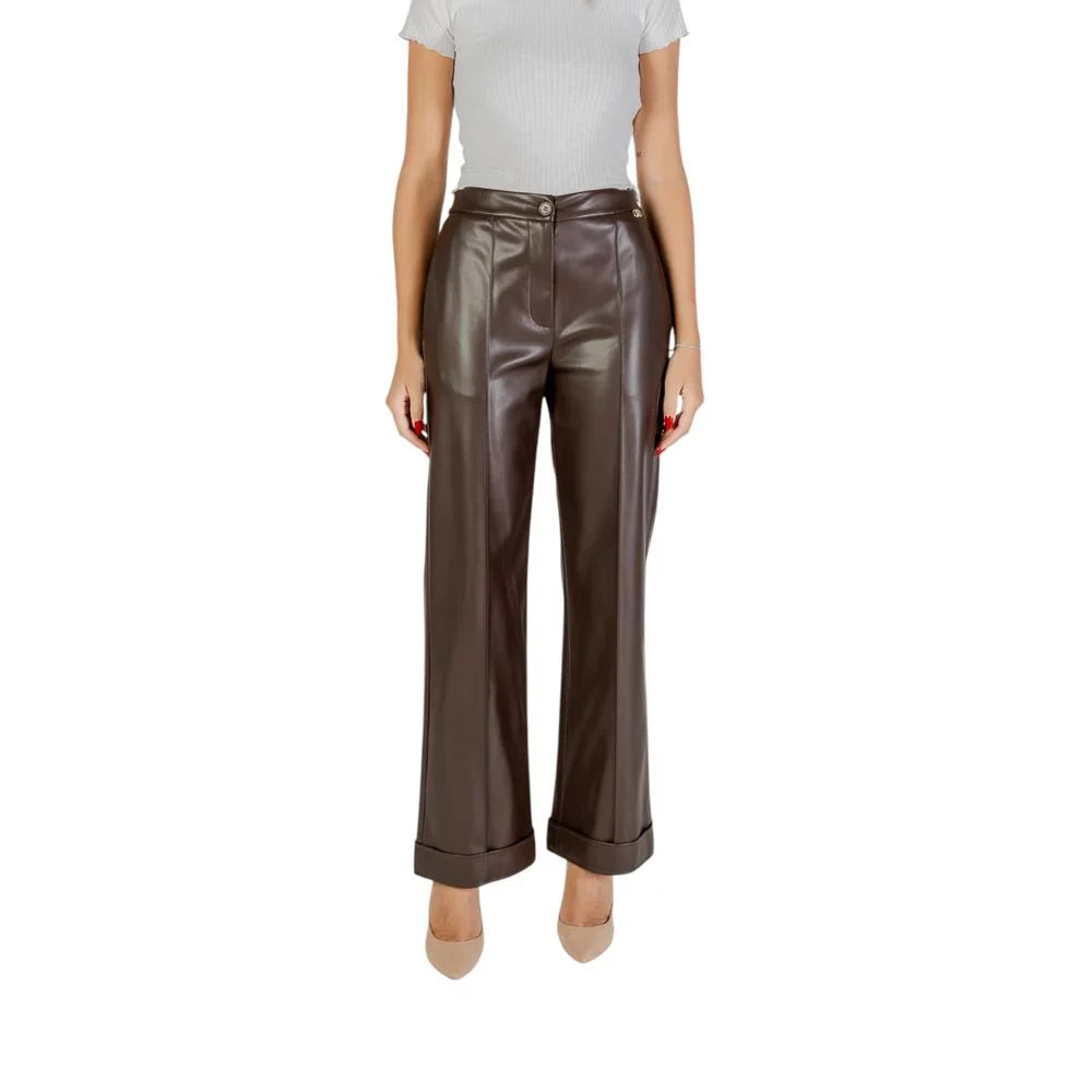 Liu Jo Brown Polyester Casual Pants - Trousers