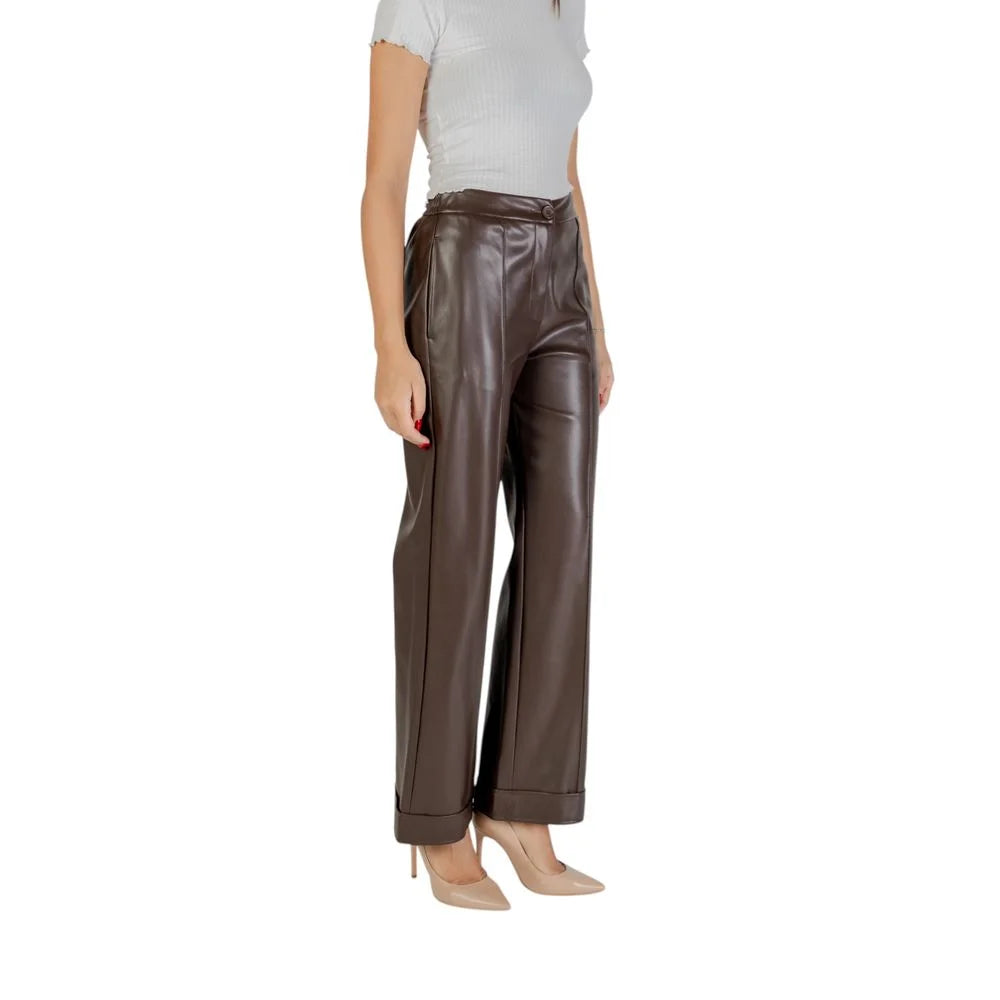 Liu Jo Brown Polyester Casual Pants - Trousers