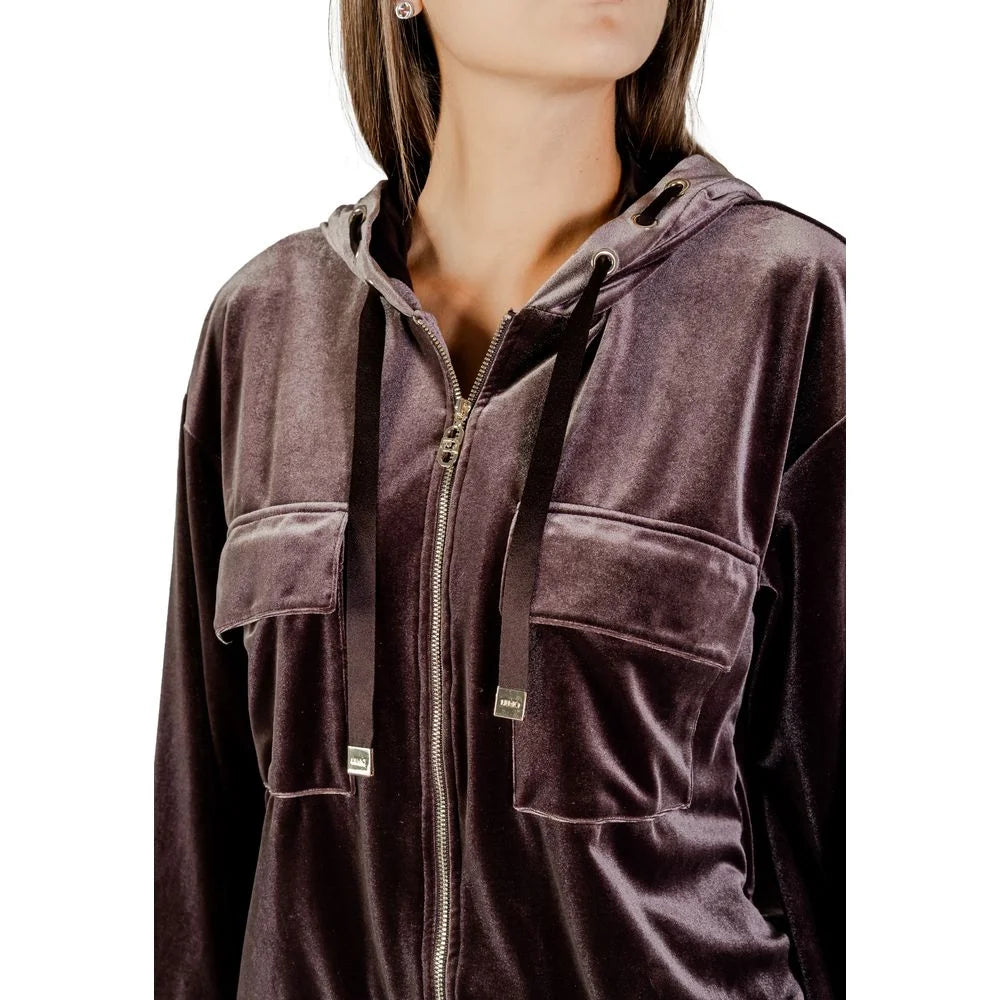 Liu Jo Brown Polyester Hoodie - IT42|M