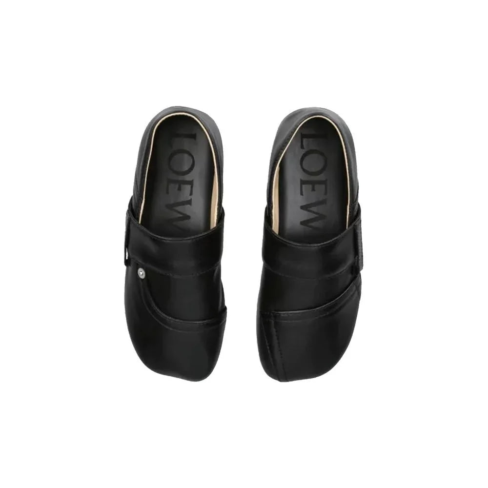 Pantoufles en veau noir Loewe