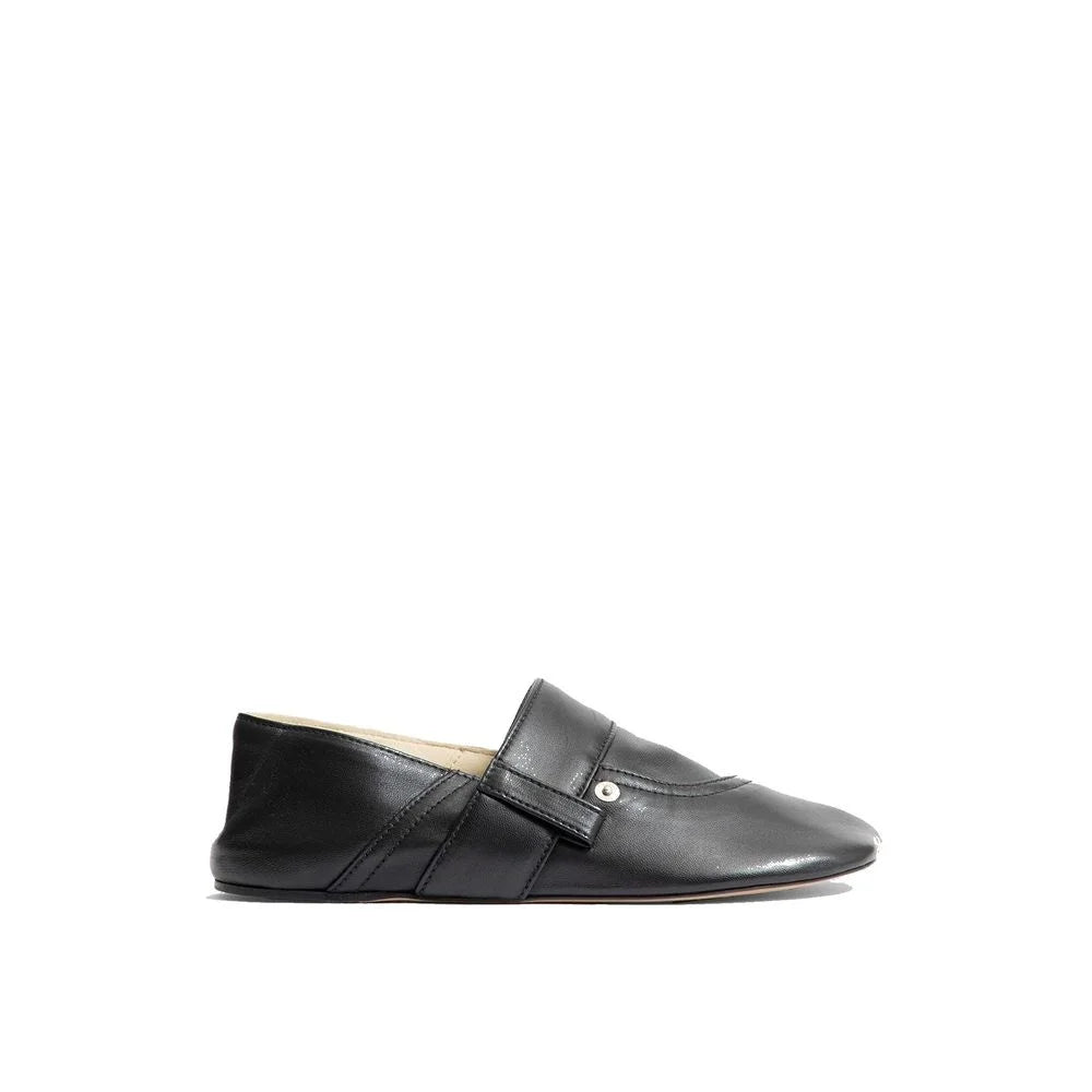 Pantoufles en veau noir Loewe