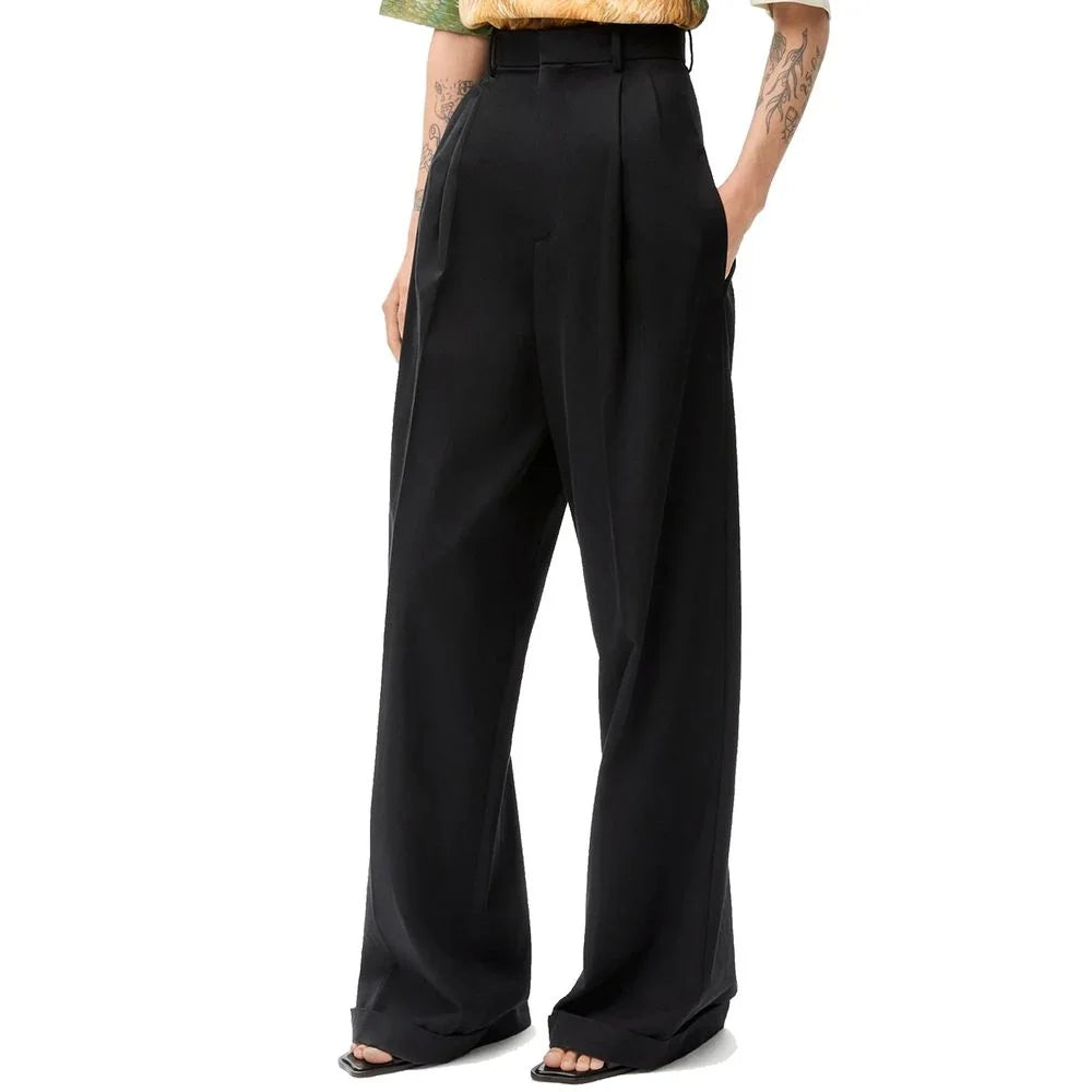 Loewe Black Cotton Casual Pants - 42