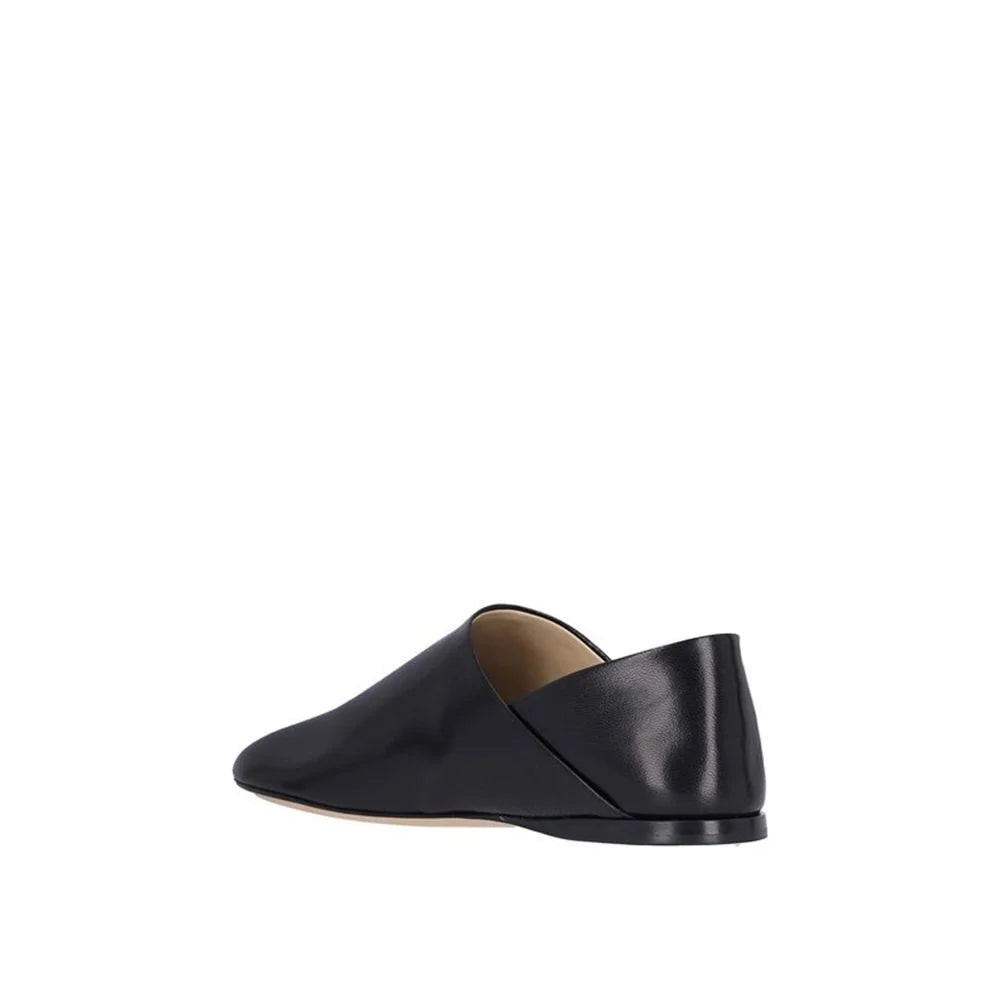 Loewe Black Lamb Leather Slip-On Loafers - EU37/US7