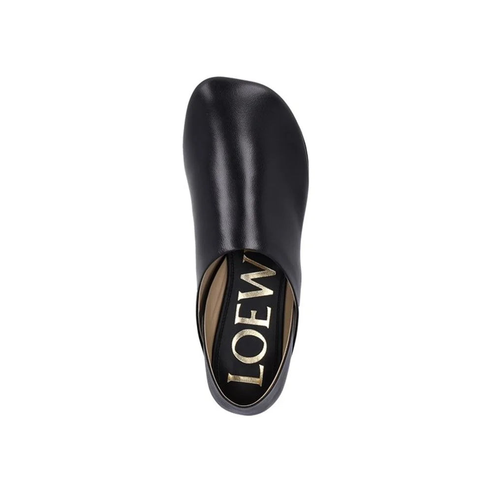 Loewe Black Lamb Leather Slip-On Loafers - EU37/US7