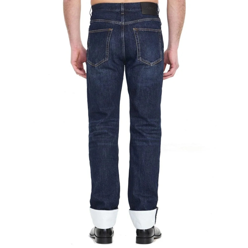 Loewe Blue Cotton Relaxed Fit Jeans